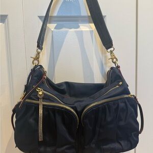 MZ Wallace Navy and Gold Shoulder Bag